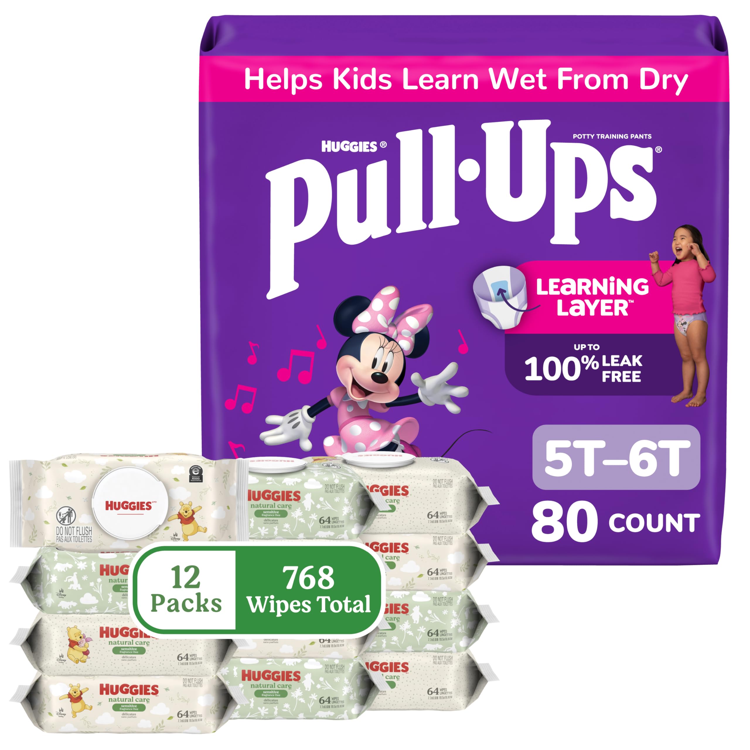 Amazon.com: Pull-Ups for Girls + Natural Care Sensitive Wipes